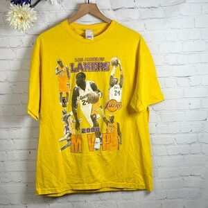 Vintage Intex Kobe Bryant Lakers 2008 MVP NBA Basketball Tee Shirt Size XL